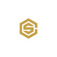 ein golden Hexagon Logo mit das Brief s vektor