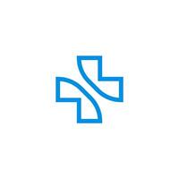 ein Blau Kreuz Logo auf ein Weiß Hintergrund vektor