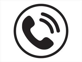 Telefon Symbol Silhouette auf Weiß Hintergrund vektor