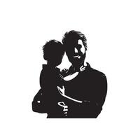 Vater und Sohn Silhouette auf Weiß Hintergrund. Vater und Sohn Logo, Illustration. vektor