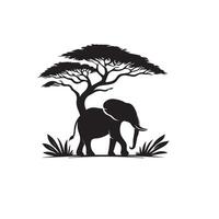 Elefant Silhouette isoliert auf Weiß Hintergrund. Elefant Logo. vektor