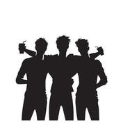 freunde Silhouette auf Weiß Hintergrund. Gruppe von Freunde' Illustration. vektor