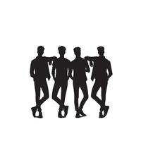 freunde Silhouette auf Weiß Hintergrund. Gruppe von Freunde' Illustration. vektor