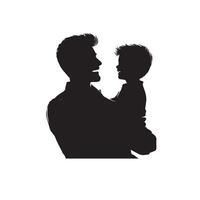 far och son silhuett på vit bakgrund. far och son logotyp, illustration. vektor