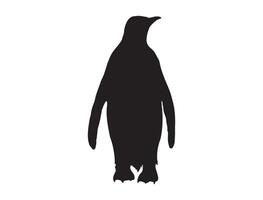 pingvin silhuett på vit bakgrund vektor
