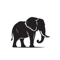 elefant silhuett isolerat på vit bakgrund. elefant logotyp. vektor