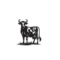 Stier Silhouette auf Weiß Hintergrund. Kuh Illustration. Stier Logo ,Kuh Logo vektor