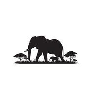 elefant silhuett isolerat på vit bakgrund. elefant logotyp. vektor