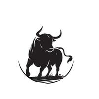 Stier Silhouette auf Weiß Hintergrund. Kuh Illustration. Stier Logo ,Kuh Logo vektor