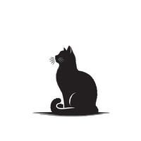 Katze Silhouette auf Weiß Hintergrund. spielen Katze Illustration. Katze spielen Silhouette vektor