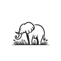 elefant silhuett isolerat på vit bakgrund. elefant logotyp. vektor