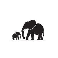 elefant silhuett isolerat på vit bakgrund. elefant logotyp. vektor