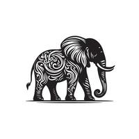 elefant silhuett isolerat på vit bakgrund. elefant logotyp. vektor