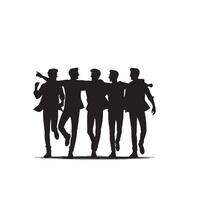 freunde Silhouette auf Weiß Hintergrund. Gruppe von Freunde' Illustration. vektor