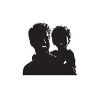 Vater und Sohn Silhouette auf Weiß Hintergrund. Vater und Sohn Logo, Illustration. vektor