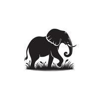 elefant silhuett isolerat på vit bakgrund. elefant logotyp. vektor
