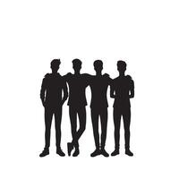 freunde Silhouette auf Weiß Hintergrund. Gruppe von Freunde' Illustration. vektor