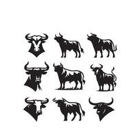 Stier Silhouette auf Weiß Hintergrund. Kuh Illustration. Stier Logo ,Kuh Logo vektor