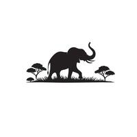 Elefant Silhouette isoliert auf Weiß Hintergrund. Elefant Logo. vektor