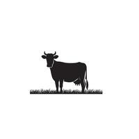 Stier Silhouette auf Weiß Hintergrund. Kuh Illustration. Stier Logo ,Kuh Logo vektor