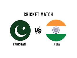 Indien vs. Pakistan, Kricket Spiel Konzept mit kreativ Illustration von Teilnehmer Länder Flagge mit Weiß Hintergrund. Kricket Spiel oder Kopf zu Kopf Vorlage Indien vs. Pakistan. vektor