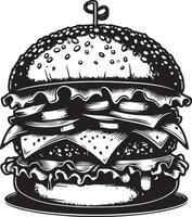 Burger Illustration im Jahrgang vektor