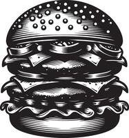 Burger Illustration im Jahrgang vektor