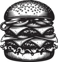 Burger Illustration im Jahrgang vektor