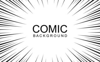 Comic Buch schwarz und Weiß radial Linien Hintergrund. Manga Geschwindigkeit rahmen. Super Held Aktion. Illustration. vektor