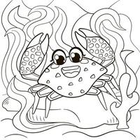 süß Krabbe Charakter Färbung Seite vektor