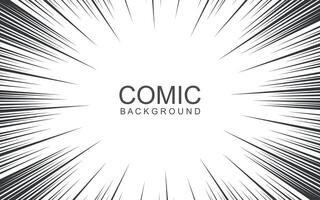 Comic Buch und Manga Geschwindigkeit Linien Hintergrund. Manga Geschwindigkeit rahmen, Super Held Aktion, Explosion Hintergrund. schwarz und Weiß Illustration vektor