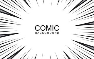 radiell rader bakgrund för komisk böcker. manga hastighet ram, explosion bakgrund. svart och vit illustration vektor