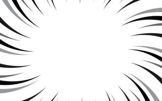 radial Linien Hintergrund zum Comic Bücher. Manga Geschwindigkeit rahmen, Explosion Hintergrund. schwarz und Weiß Illustration vektor