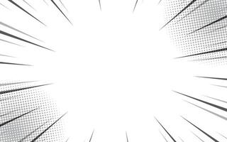 komisk bok svart och vit radiell rader bakgrund. manga hastighet ram. super hjälte handling. illustration. vektor