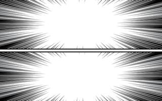 Comic Buch Seite Vorlage mit radial Geschwindigkeit Linien Hintergrund im Manga Anime Stil. schwarz und Weiß Illustration vektor