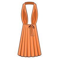 Sommer- Baumwolle Midi- Kleid, Mode Illustration vektor