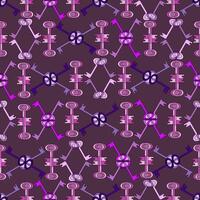 sömlös färgad mönster med nycklar formning ett prydnad i lila toner vektor