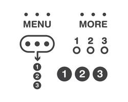 Hamburger Speisekarte Symbol, Tasten zum Webseite, ui Navigation, Handy, Mobiltelefon Anwendung, Präsentation. Design Elemente und Benutzer Schnittstelle Symbole. vektor