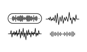 Spektrum Audio-Abbildung. Wellenform von Musik und Audio in Vektorgrafik. jede Art von Schallwellenlinie in schlichtem Design. vektor