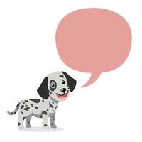Karikatur Charakter süß Dalmatiner Hund mit Rede Blase vektor