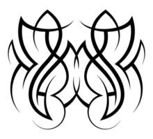 neo abstrakt stam- tatuering. vertikal svart axel tatuering. cyber sigilism stil hand dragen prydnad. celtic gotik kropp prydnad former. maori etnisk element isolerat på vit bakgrund. skiss design vektor