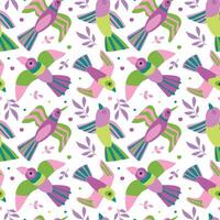 konstnärlig vår mönster med fåglar och löv. grön, rosa, lila. den kan vara Begagnade för barn textilier, mode, tapet, omslag papper, bärbara datorer vektor
