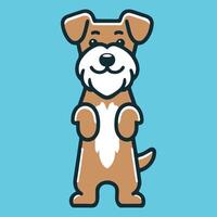 Walisisch Terrier Hund steht auf Hinter Beine Illustration vektor