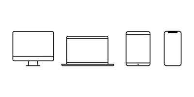 enhet och gadget illustration samling set. bärbar dator i platt design. vektor element grafik av tekniska saker.