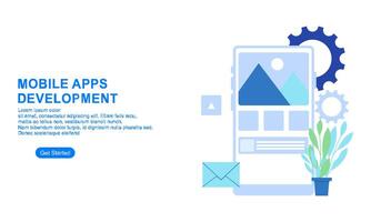 Landung Seite Vorlage zum Handy, Mobiltelefon App Entwicklung vektor