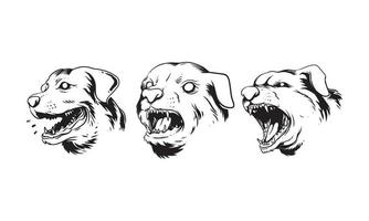Vektorbild eines Hundes, handgezeichnete Illustration des Hundekopfes vektor