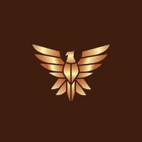 minimalistisch modern golden Vogel Logo Design vektor