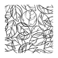 Linie Kunst Blumenmuster. handgezeichnete naturbeschaffenheit in weiß. Laubillustration, um kreatives Texturdesign im Vektor zu erstellen.