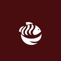 minimalistisch Fisch Logo Design Bildung ein Kreis vektor