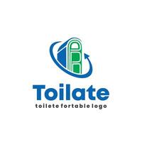 Blau minimalistisch modern Toilette Logo Design vektor